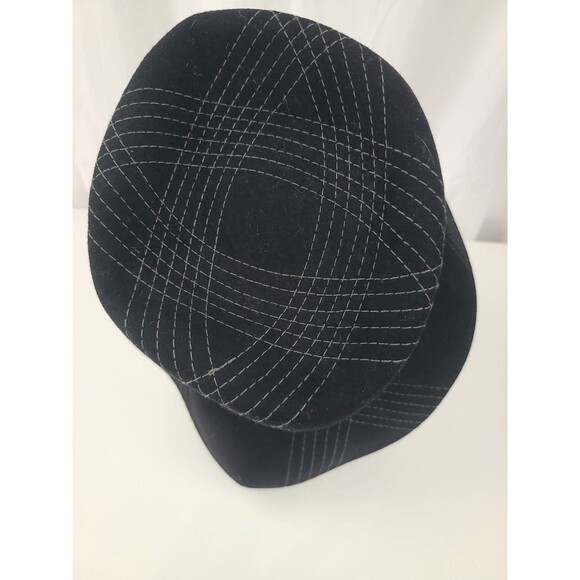 Charter Club 100% wool med black bucket hat unisex silver stitch embellishment - Picture 7 of 7
